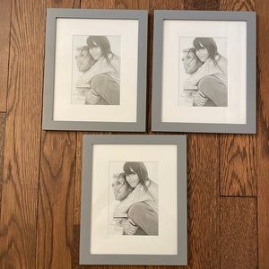 Set of 3 5x7 grey picture frames